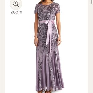 Women's One Piece Short Sleeve Embellished Sequin Evening Gown - Missy